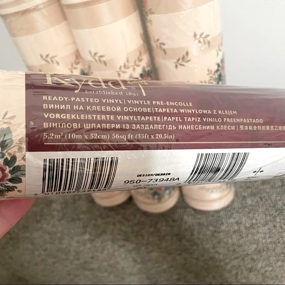 Wallpaper Shand Kydd 2/ Rolls (56sq ft) Ready-Posted Vinyl ( 950-73948A) England